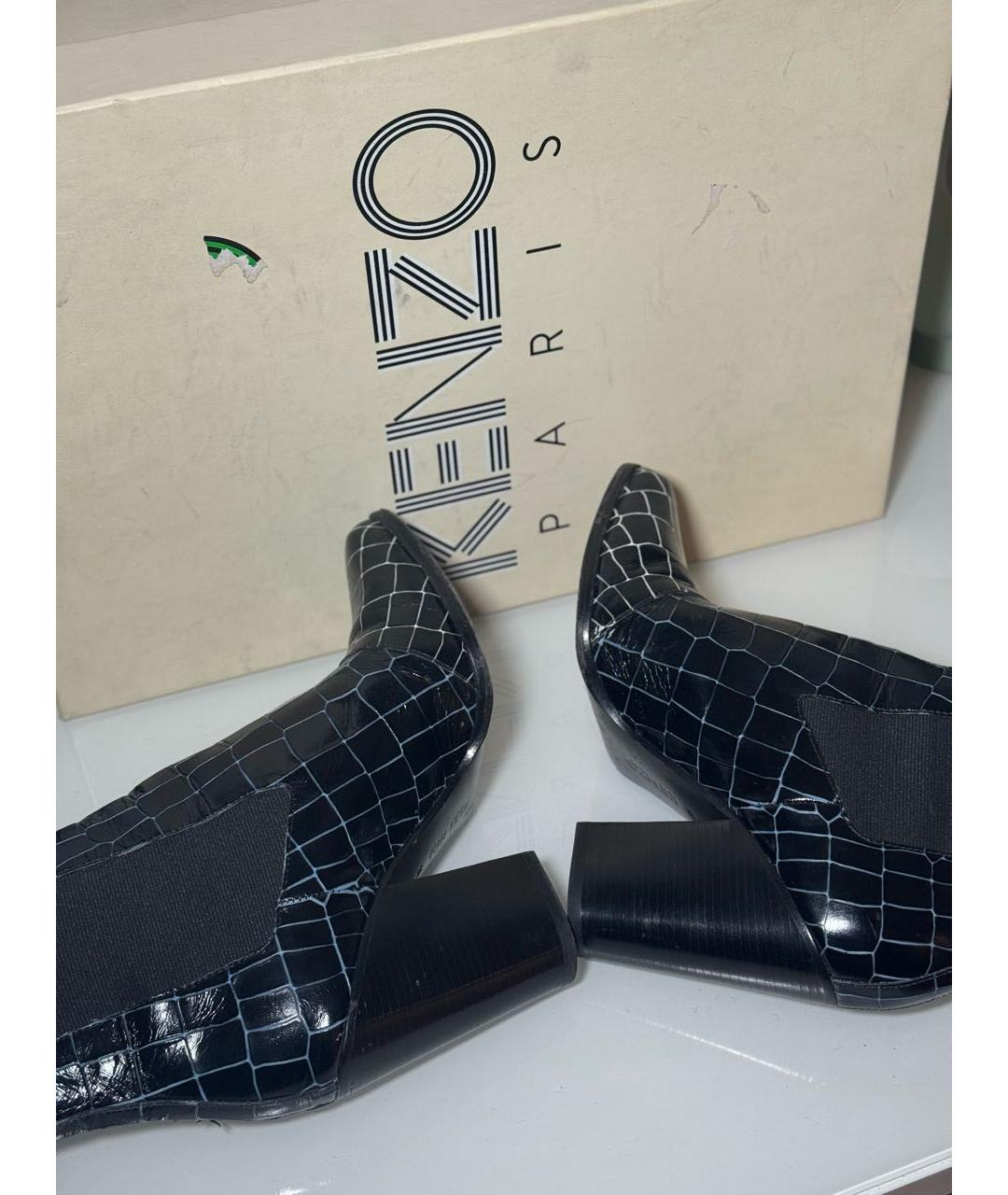 KENZO Черные кожаные полусапоги, фото 8
