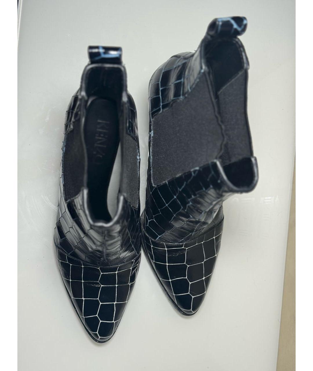 KENZO Черные кожаные полусапоги, фото 3