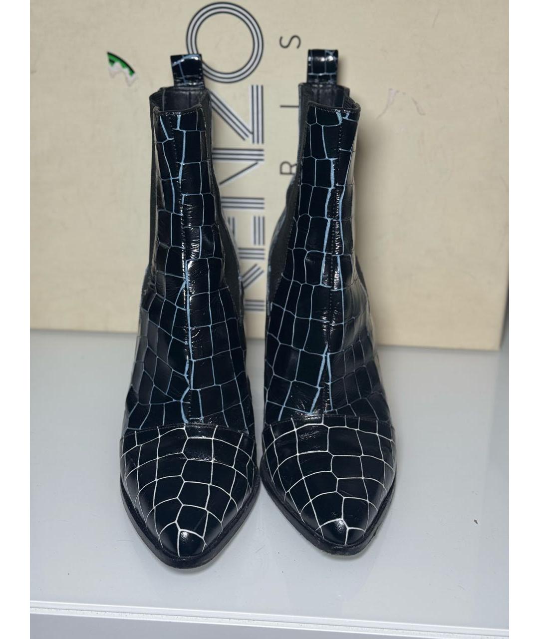 KENZO Черные кожаные полусапоги, фото 2