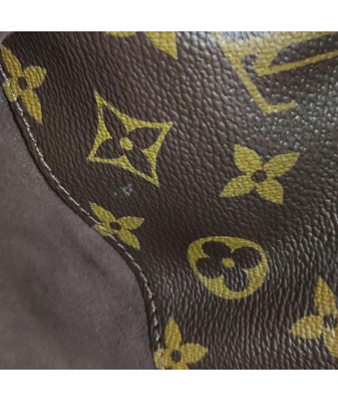 LOUIS VUITTON Коричневая кожаная сумка через плечо, фото 7