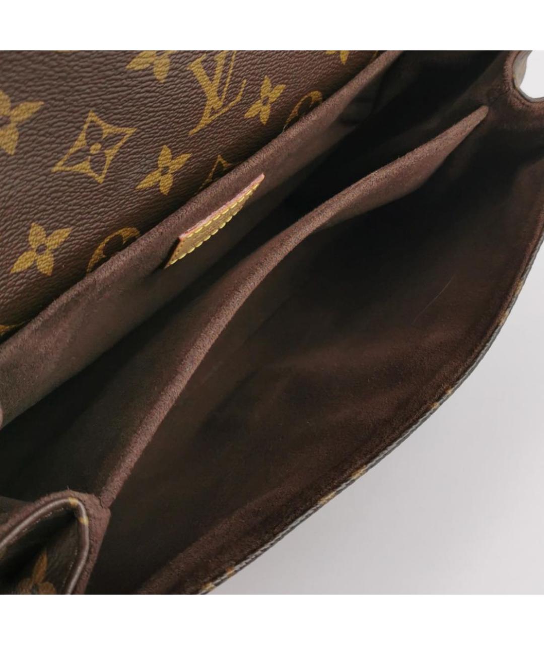 LOUIS VUITTON Коричневая кожаная сумка через плечо, фото 6