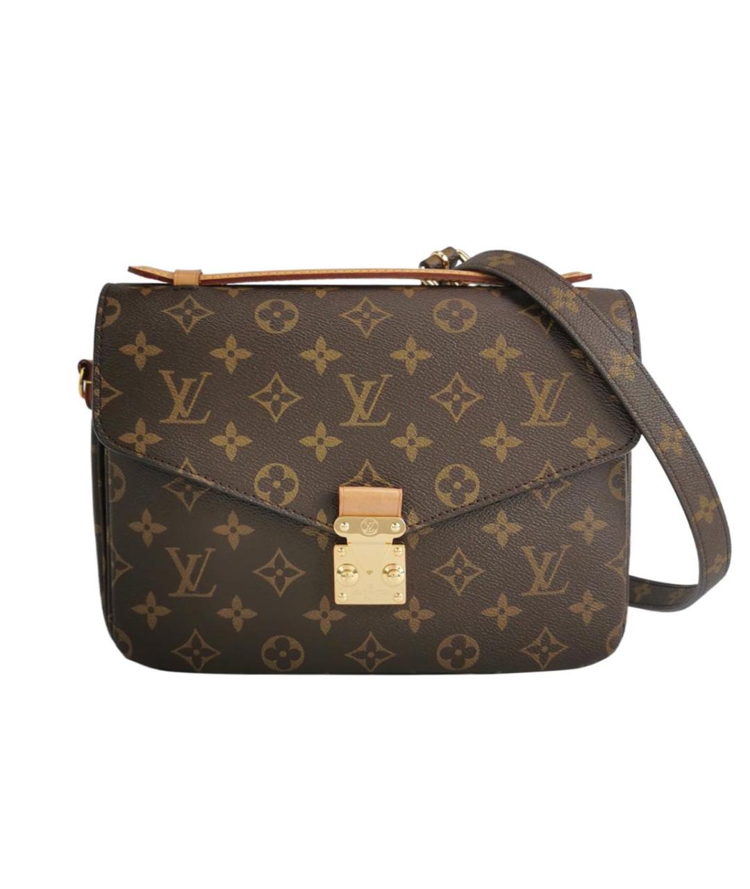 LOUIS VUITTON Коричневая кожаная сумка через плечо, фото 1