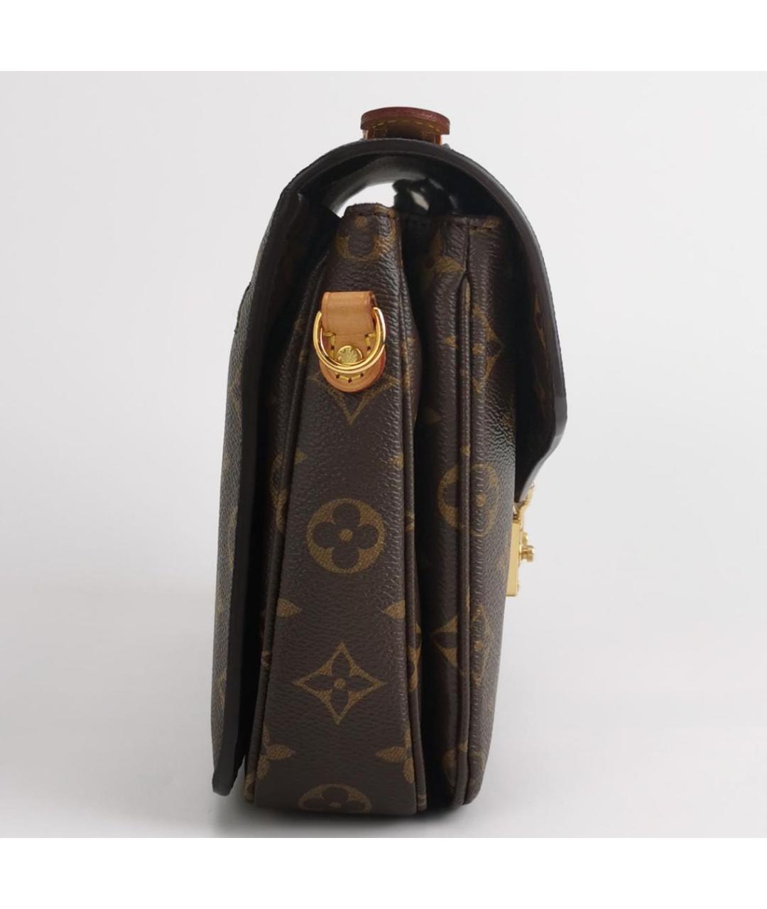 LOUIS VUITTON Коричневая кожаная сумка через плечо, фото 3