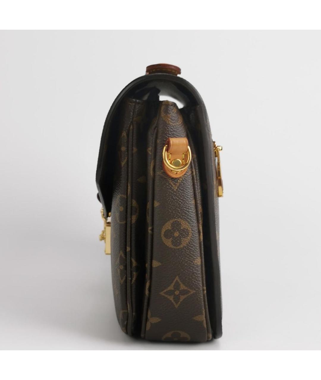 LOUIS VUITTON Коричневая кожаная сумка через плечо, фото 2