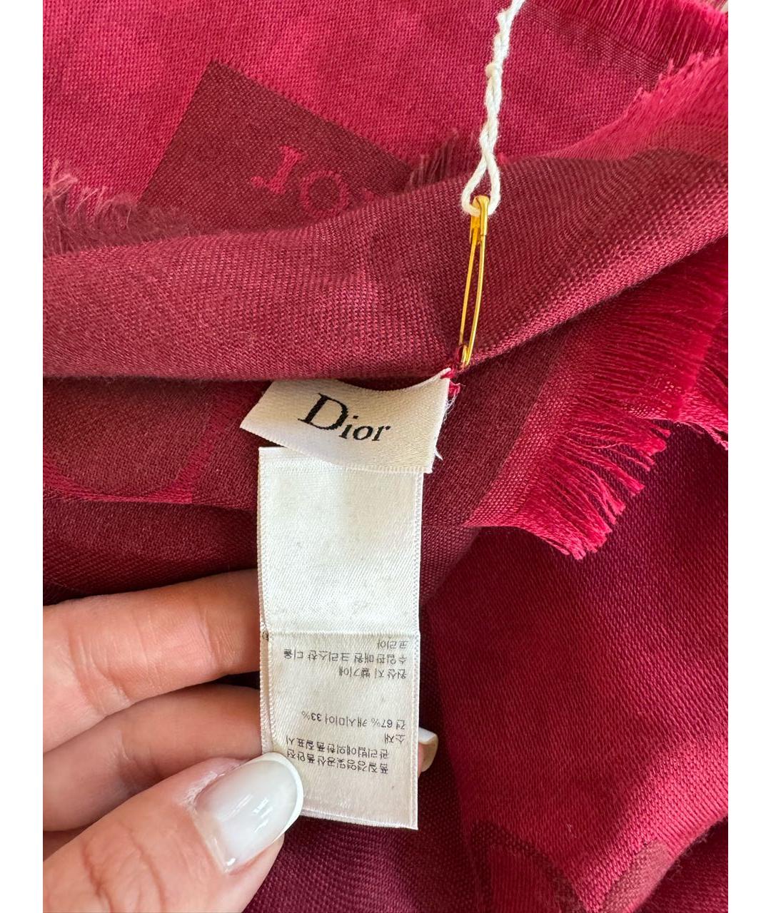 CHRISTIAN DIOR Бордовый платок, фото 4