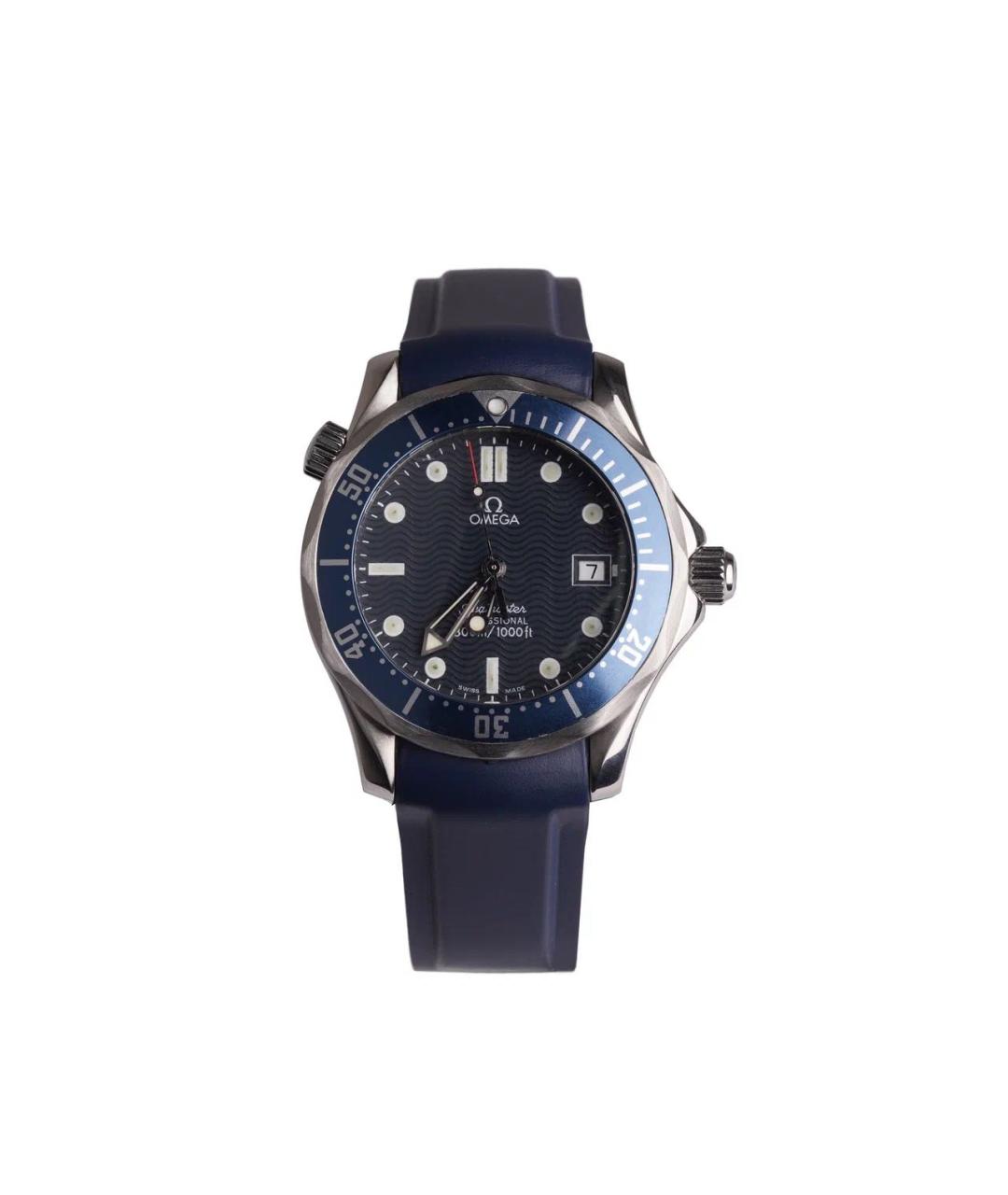 OMEGA Темно-синие стальные часы, фото 1