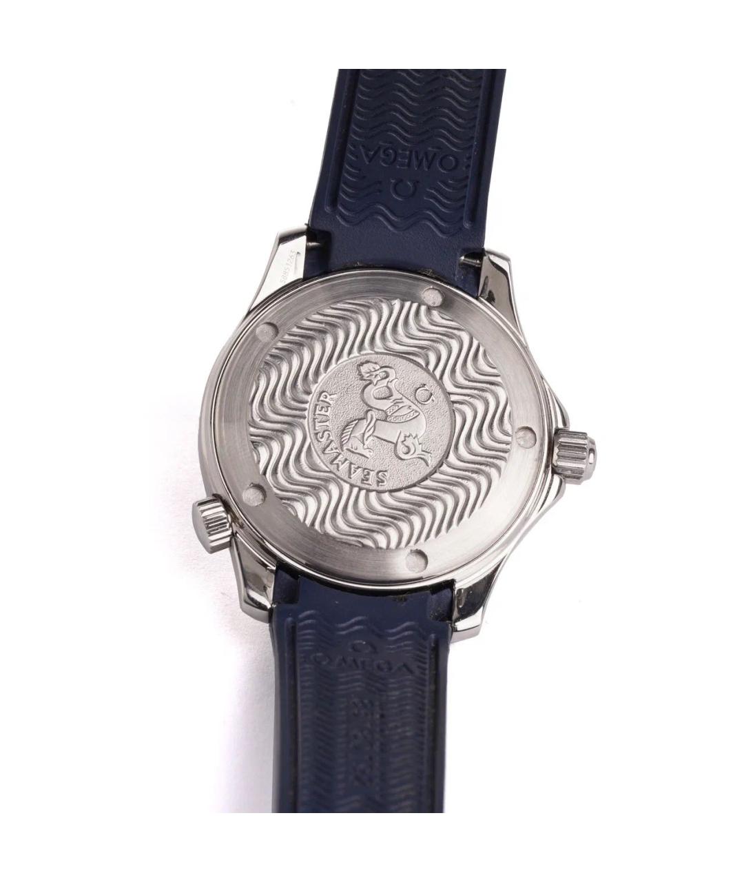 OMEGA Темно-синие стальные часы, фото 4