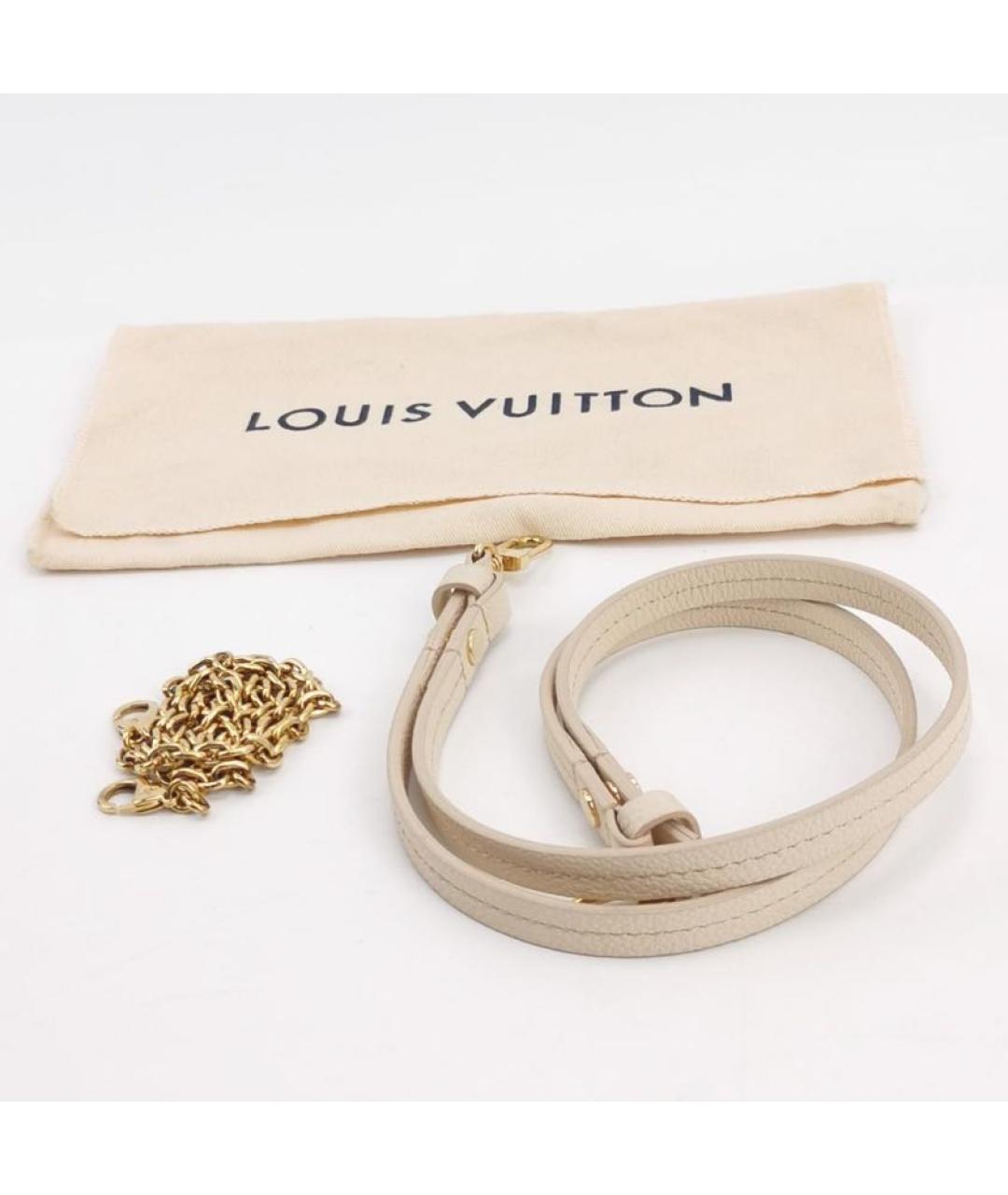 LOUIS VUITTON Бежевая кожаная сумка через плечо, фото 8