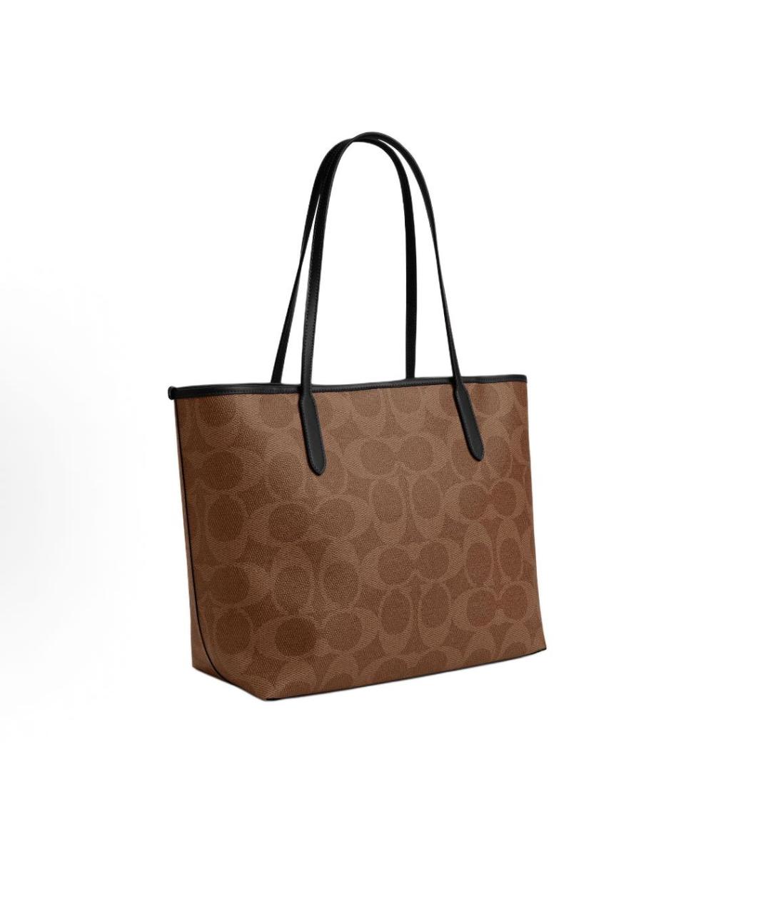 COACH Коричневая кожаная сумка тоут, фото 2