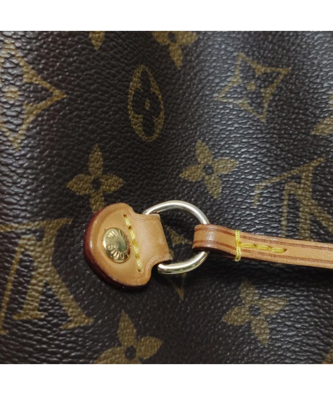 LOUIS VUITTON Коричневая кожаная сумка тоут, фото 8