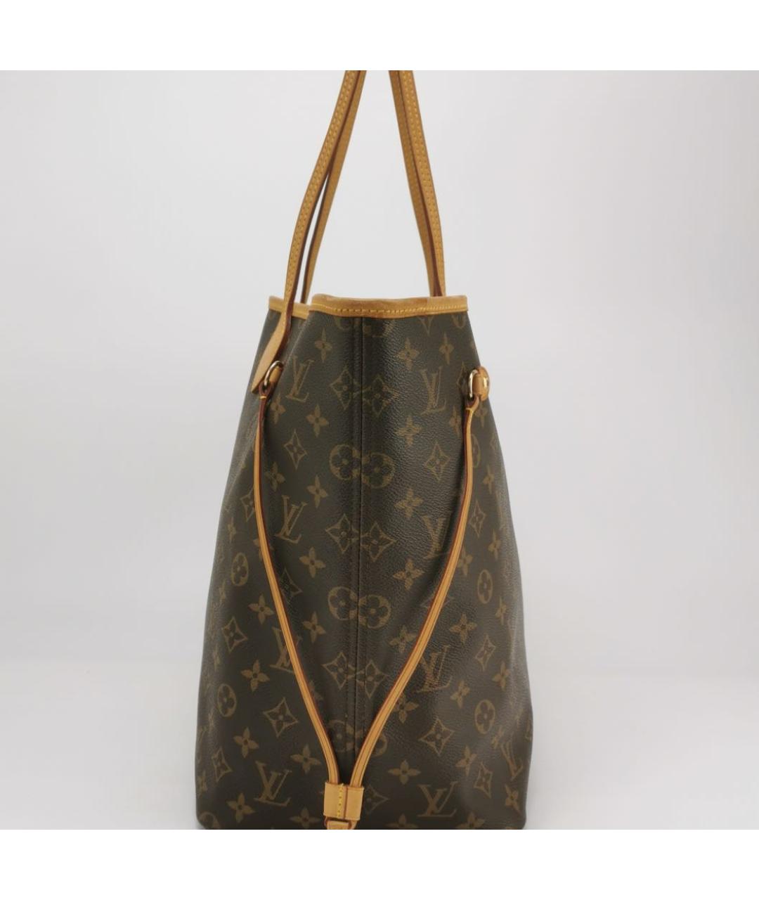 LOUIS VUITTON Коричневая кожаная сумка тоут, фото 3