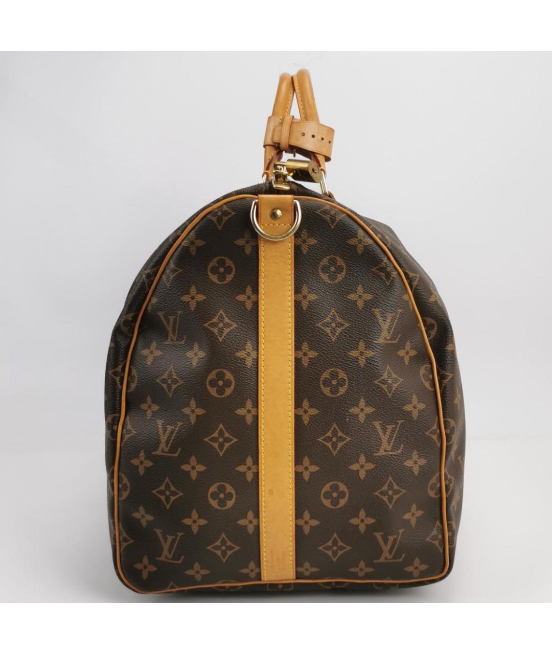 LOUIS VUITTON Коричневая кожаная дорожная/спортивная сумка, фото 3