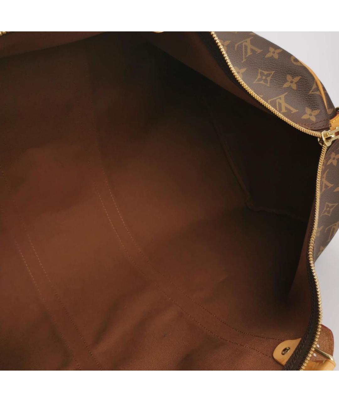 LOUIS VUITTON Коричневая кожаная дорожная/спортивная сумка, фото 6