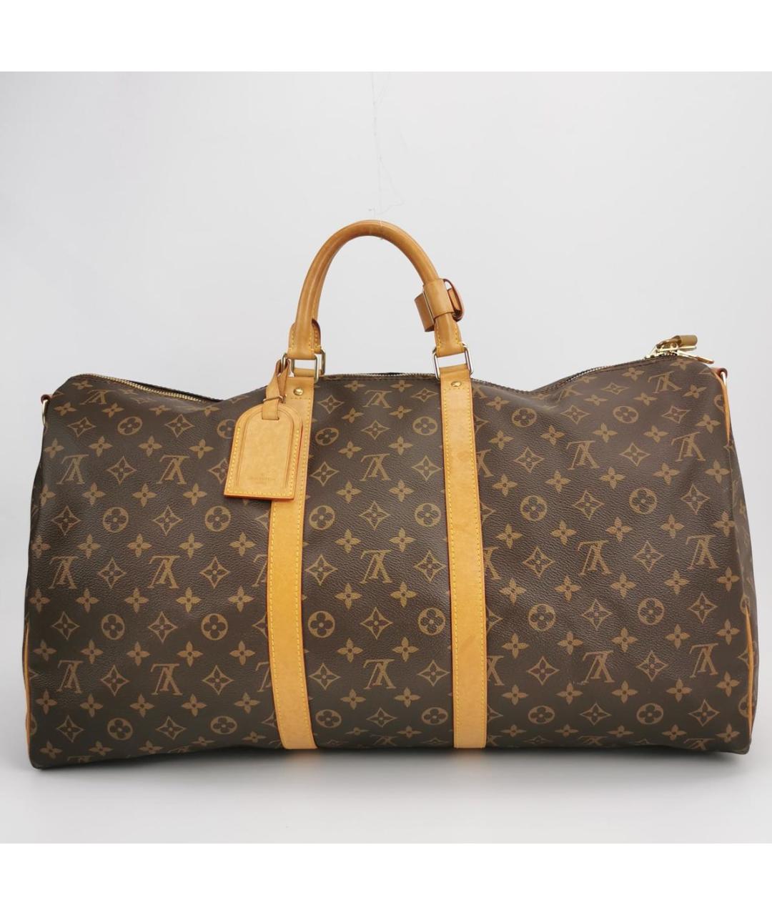 LOUIS VUITTON Коричневая кожаная дорожная/спортивная сумка, фото 4