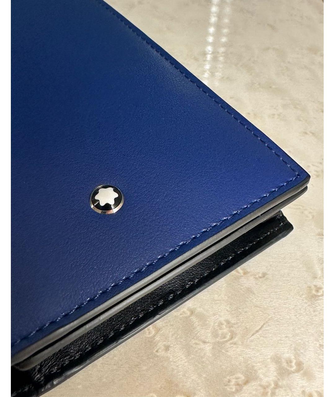 MONTBLANC Темно-синий кожаный кошелек, фото 6