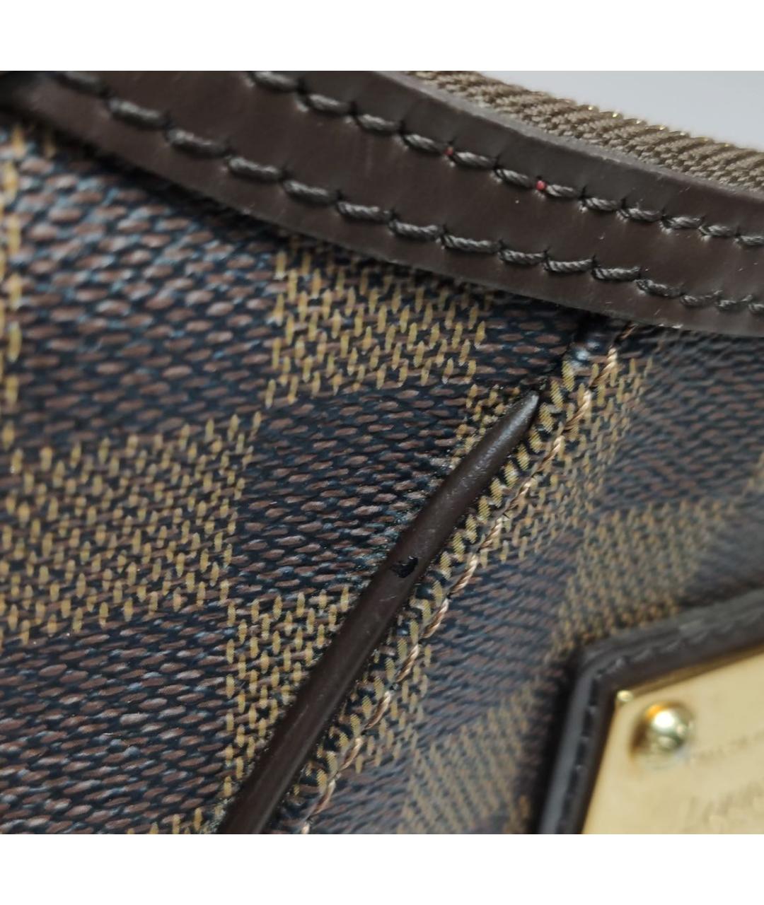 LOUIS VUITTON Коричневая кожаная сумка с короткими ручками, фото 8