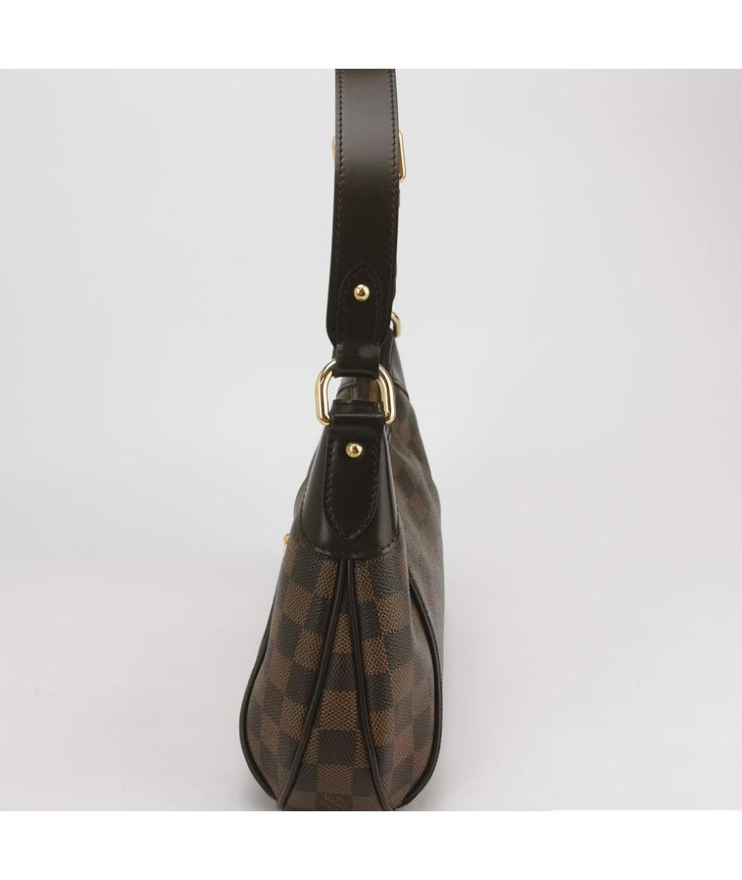LOUIS VUITTON Коричневая кожаная сумка с короткими ручками, фото 2
