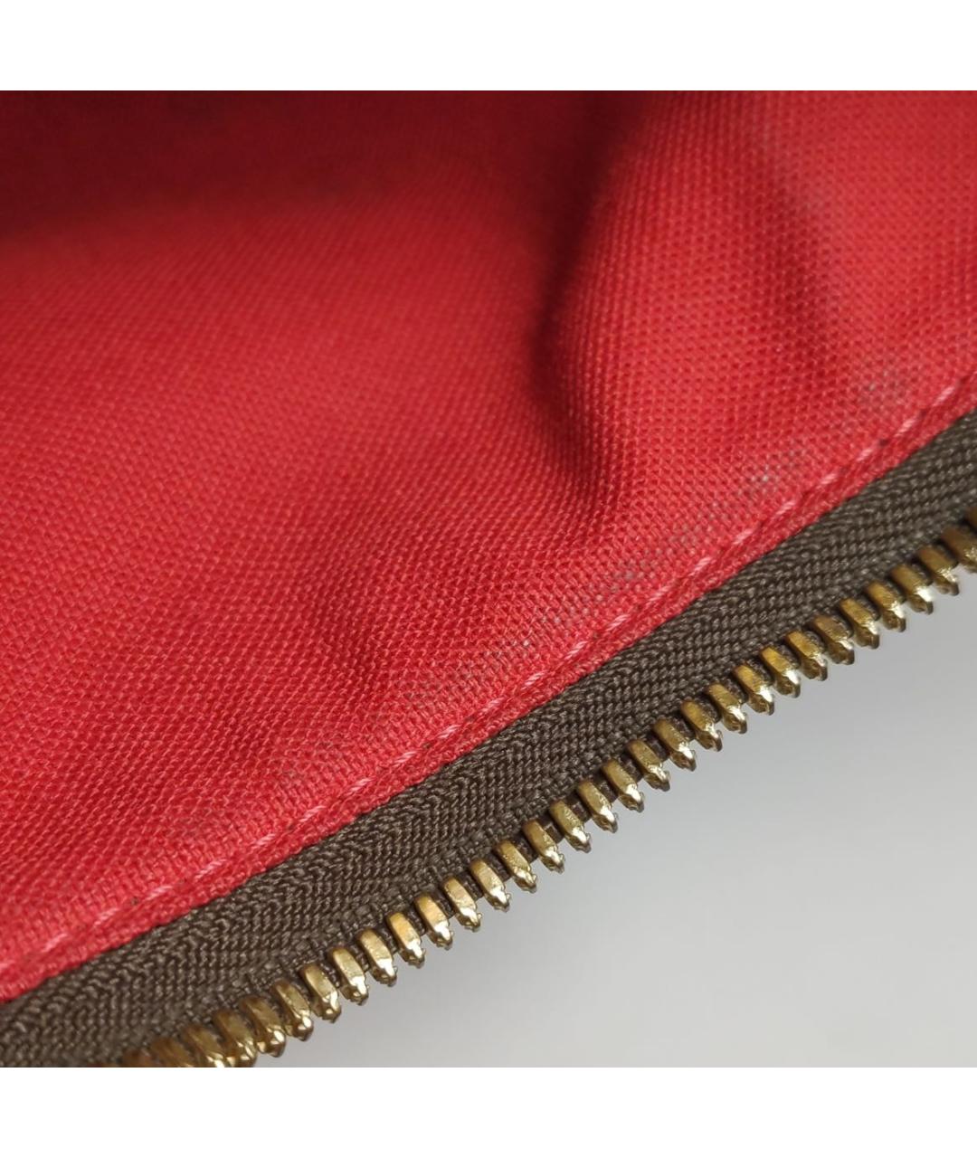 LOUIS VUITTON Коричневая кожаная сумка с короткими ручками, фото 7