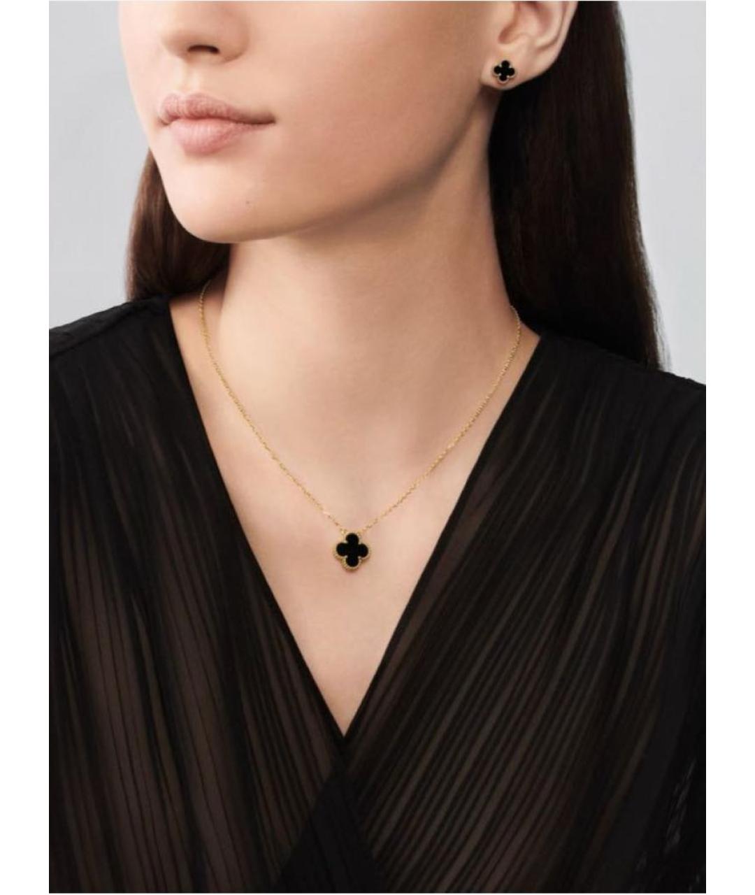 VAN CLEEF & ARPELS Черные серьги из желтого золота, фото 3