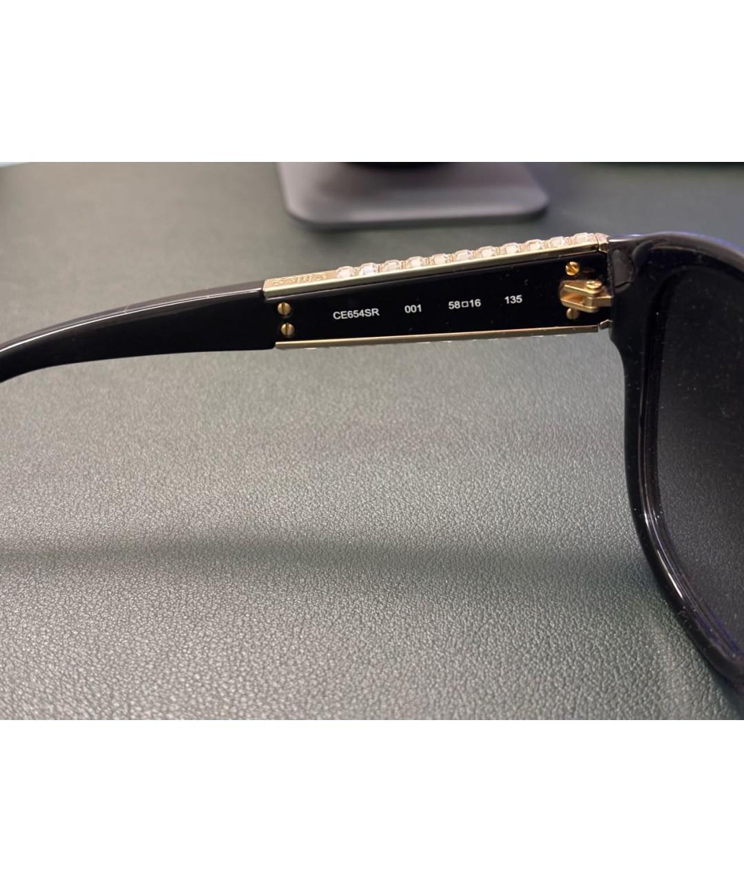 CHLOE Черные металлические солнцезащитные очки, фото 6