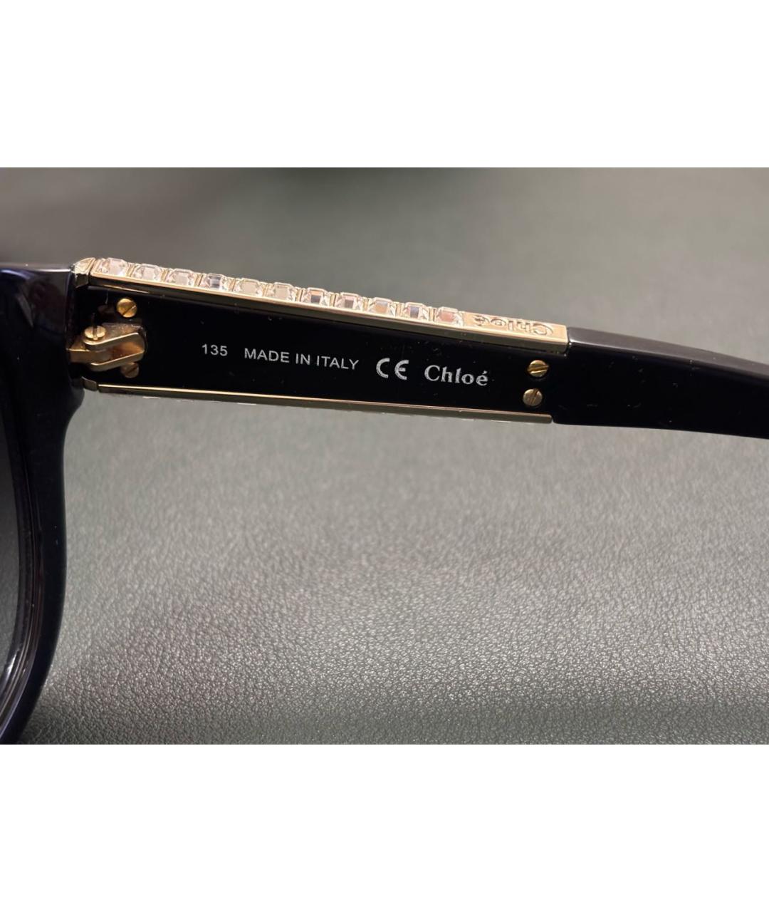 CHLOE Черные металлические солнцезащитные очки, фото 5