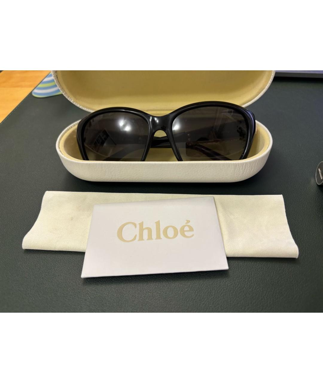 CHLOE Черные металлические солнцезащитные очки, фото 8