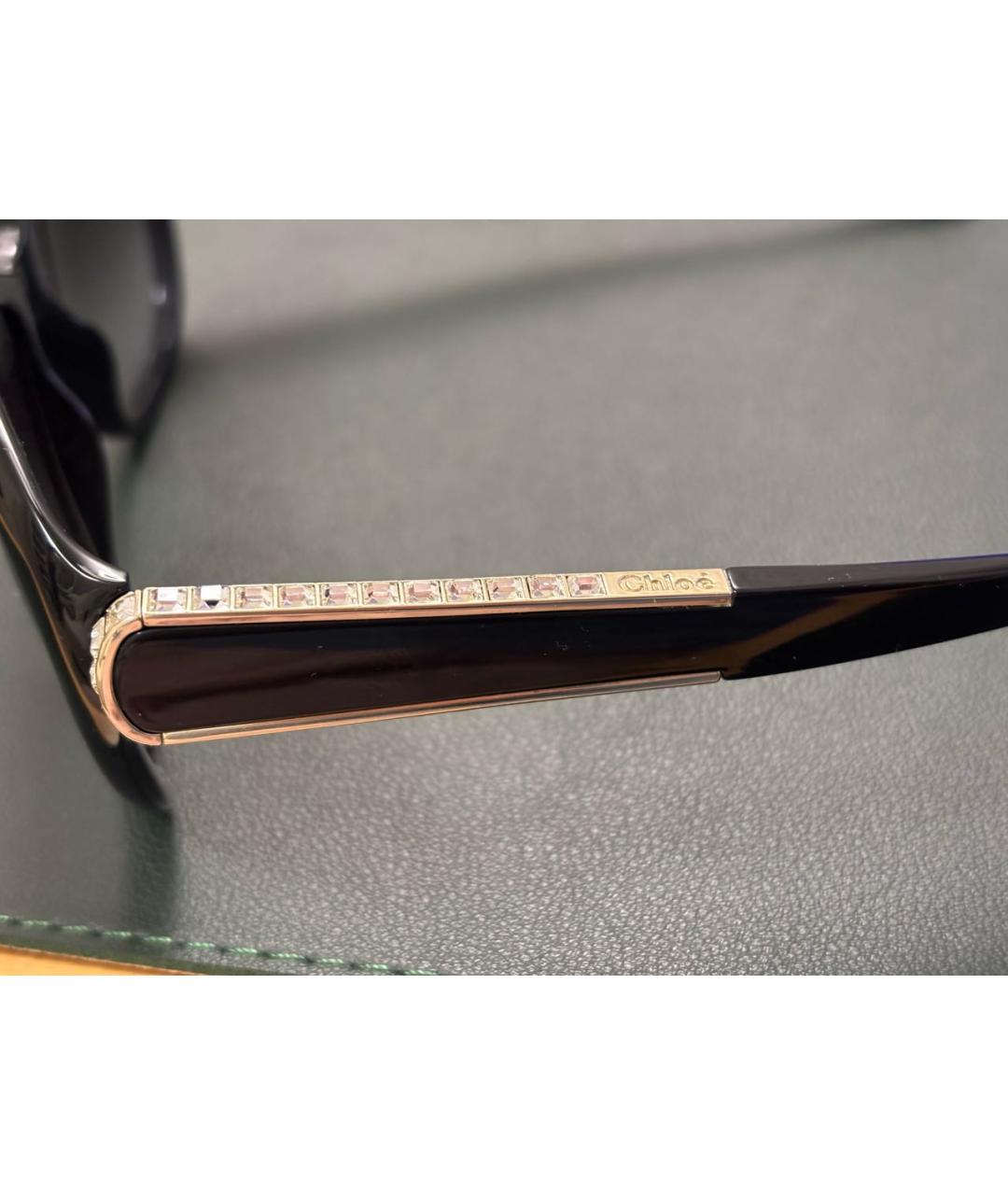 CHLOE Черные металлические солнцезащитные очки, фото 3