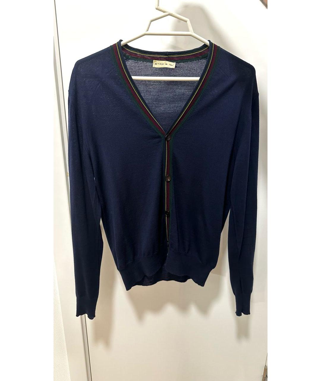 ETRO Темно-синий шерстяной кардиган, фото 5