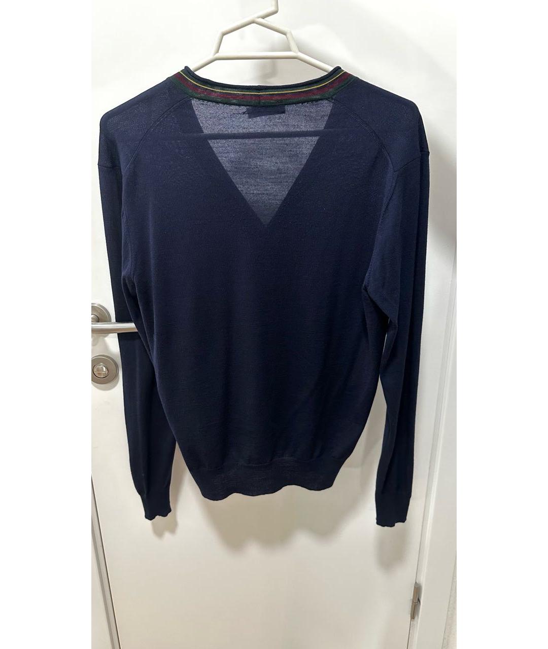 ETRO Темно-синий шерстяной кардиган, фото 2