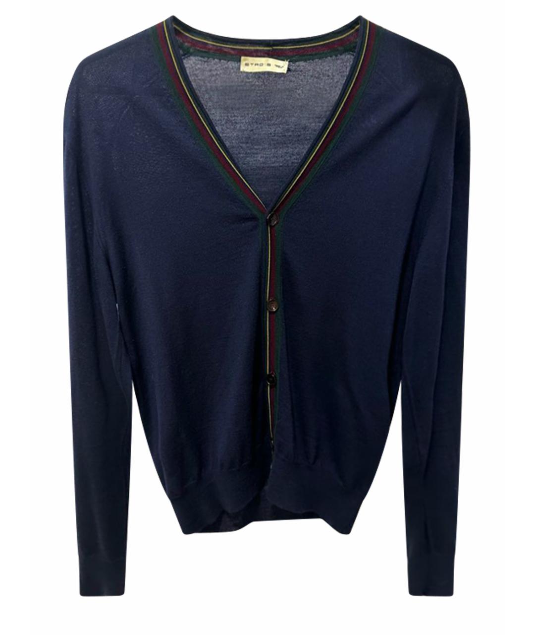 ETRO Темно-синий шерстяной кардиган, фото 1