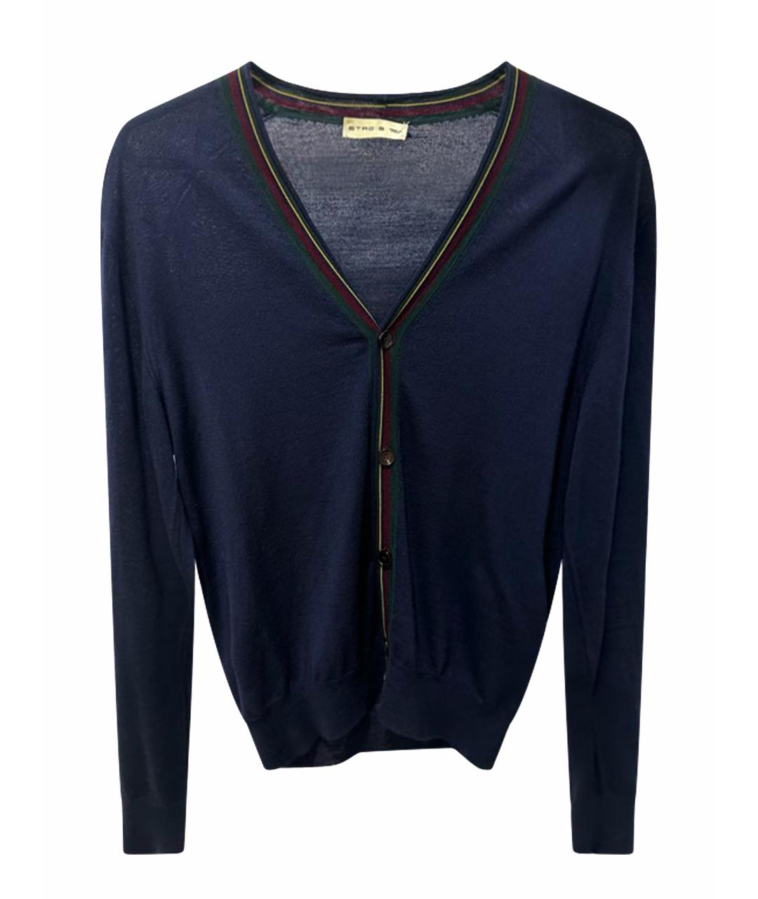 ETRO Темно-синий шерстяной кардиган, фото 1
