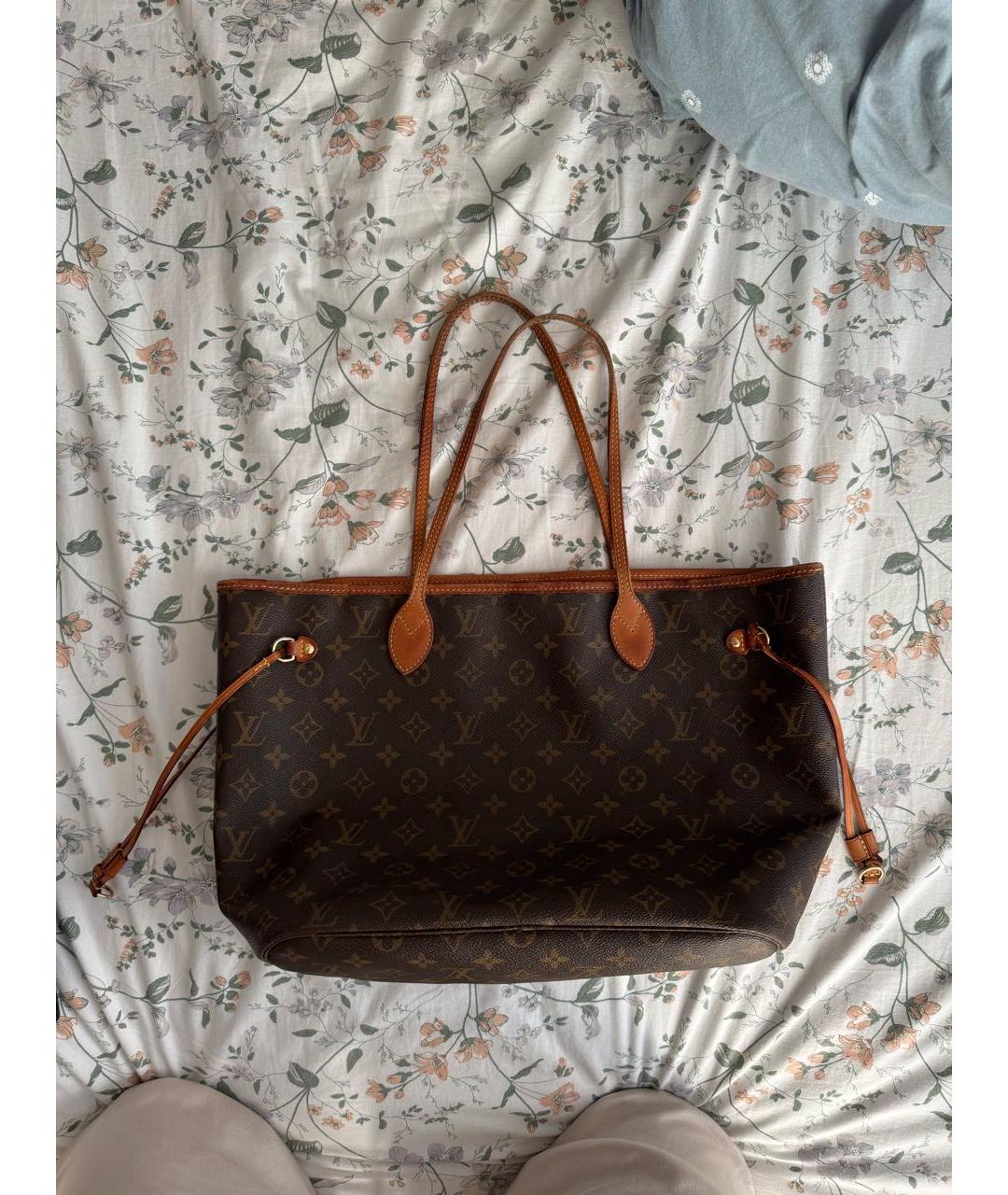 LOUIS VUITTON Коричневая кожаная сумка тоут, фото 2