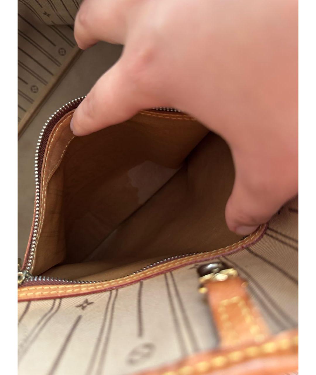 LOUIS VUITTON Коричневая кожаная сумка тоут, фото 4