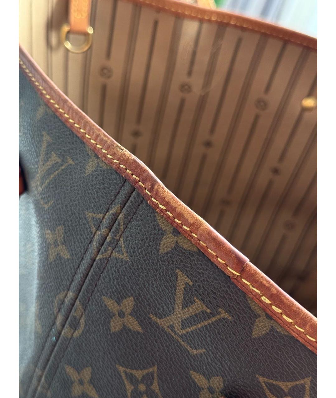 LOUIS VUITTON Коричневая кожаная сумка тоут, фото 5