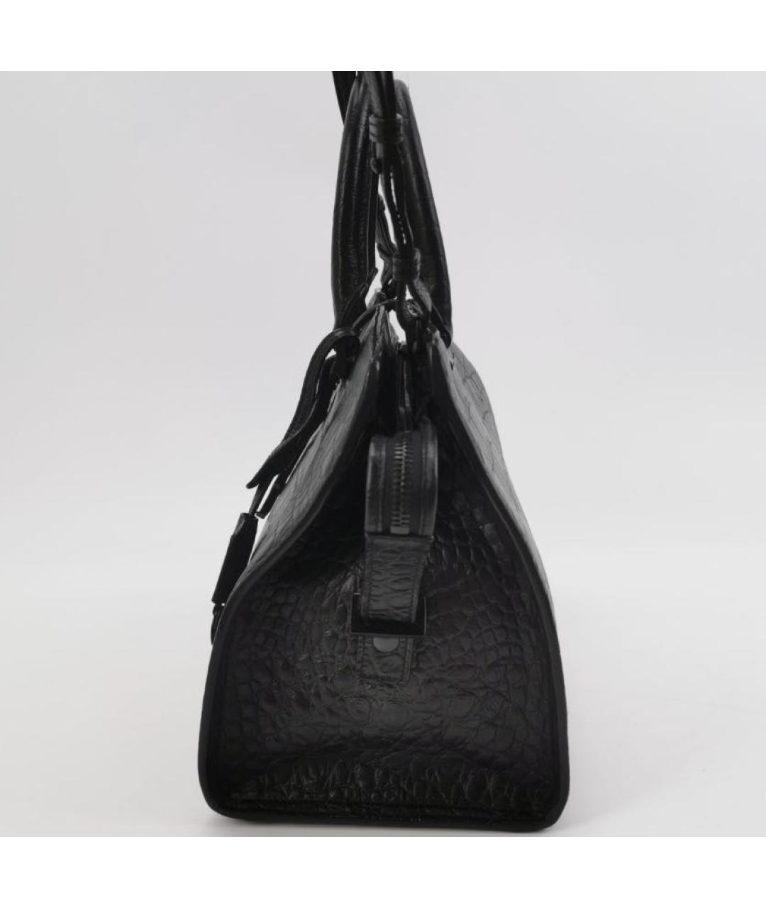 SAINT LAURENT Черная кожаная сумка тоут, фото 2