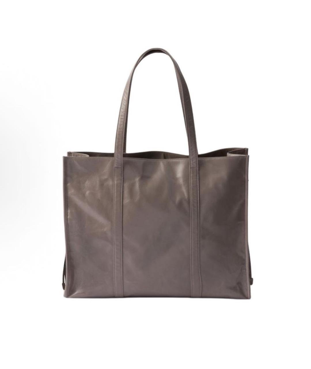 PRADA Серая кожаная сумка тоут, фото 3