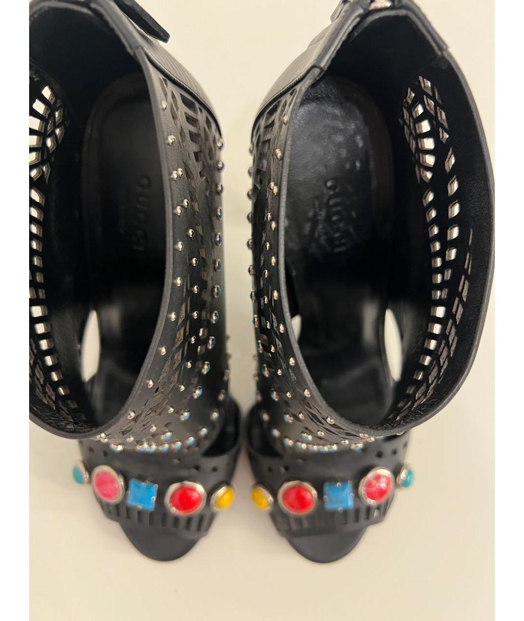GUCCI Черные кожаные ботильоны, фото 3