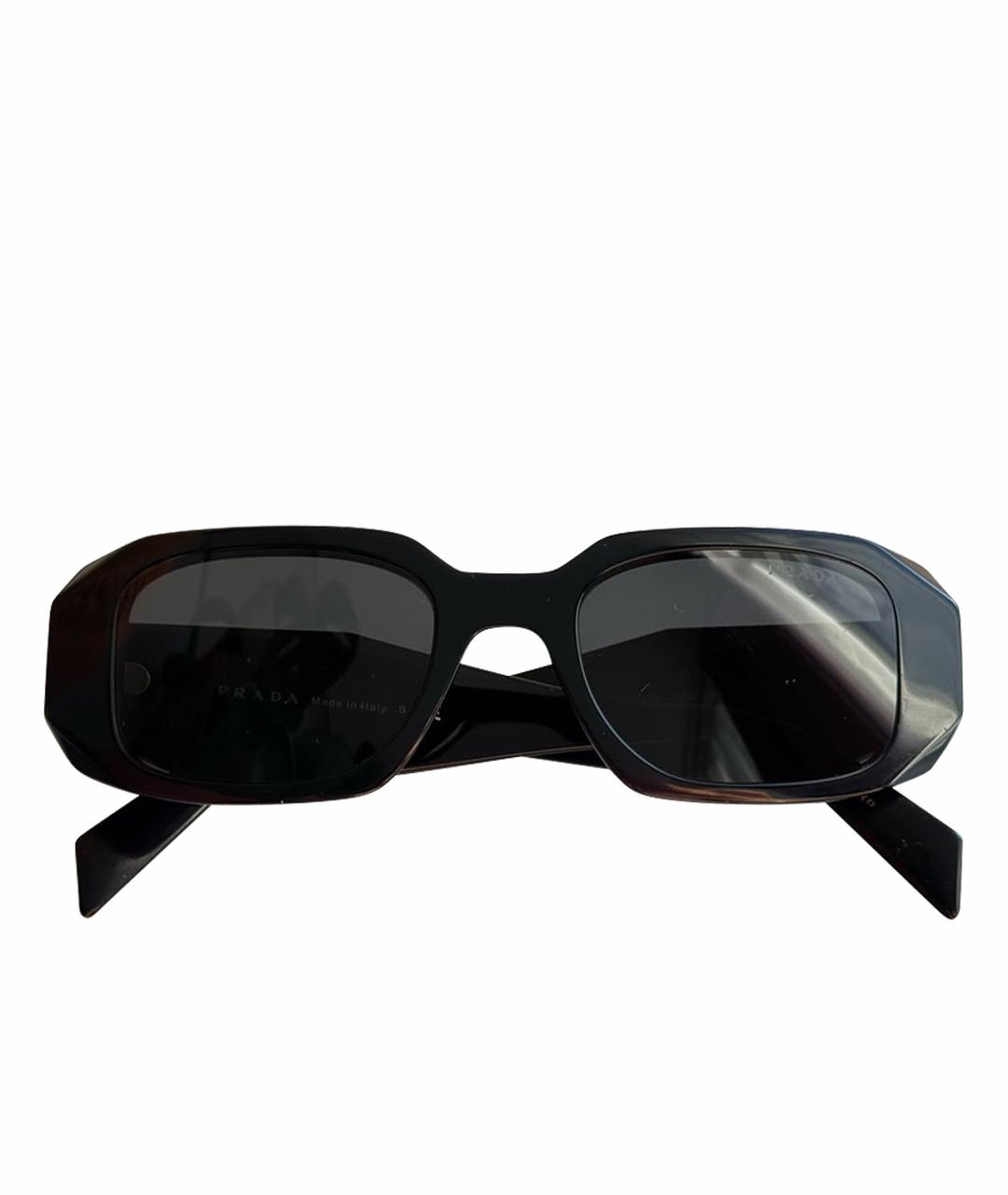 PRADA Черные пластиковые солнцезащитные очки, фото 1