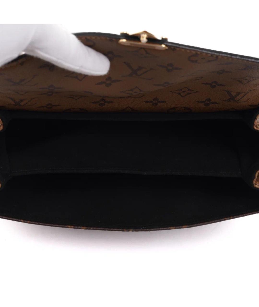 LOUIS VUITTON Коричневая кожаная сумка через плечо, фото 6