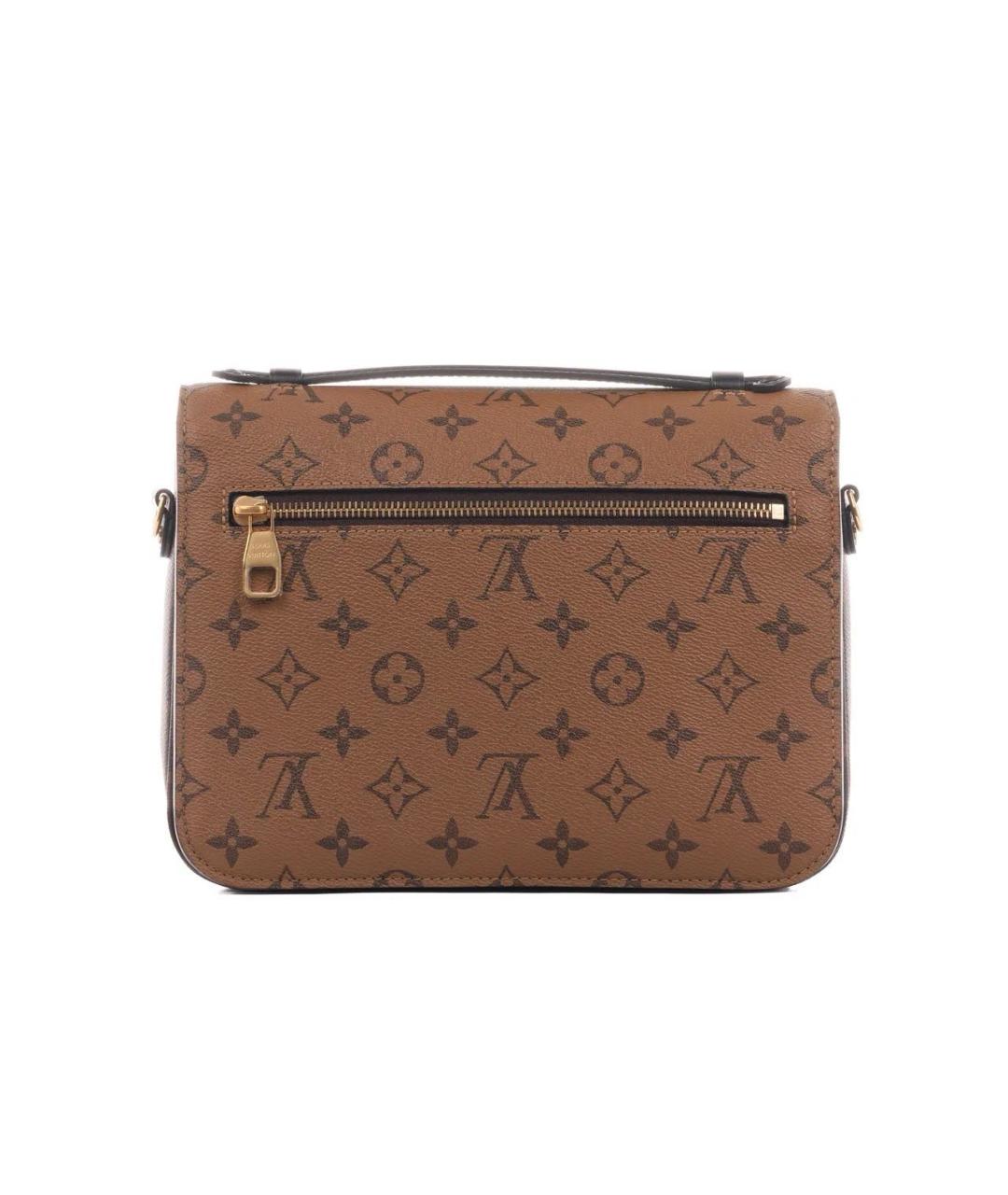 LOUIS VUITTON Коричневая кожаная сумка через плечо, фото 3