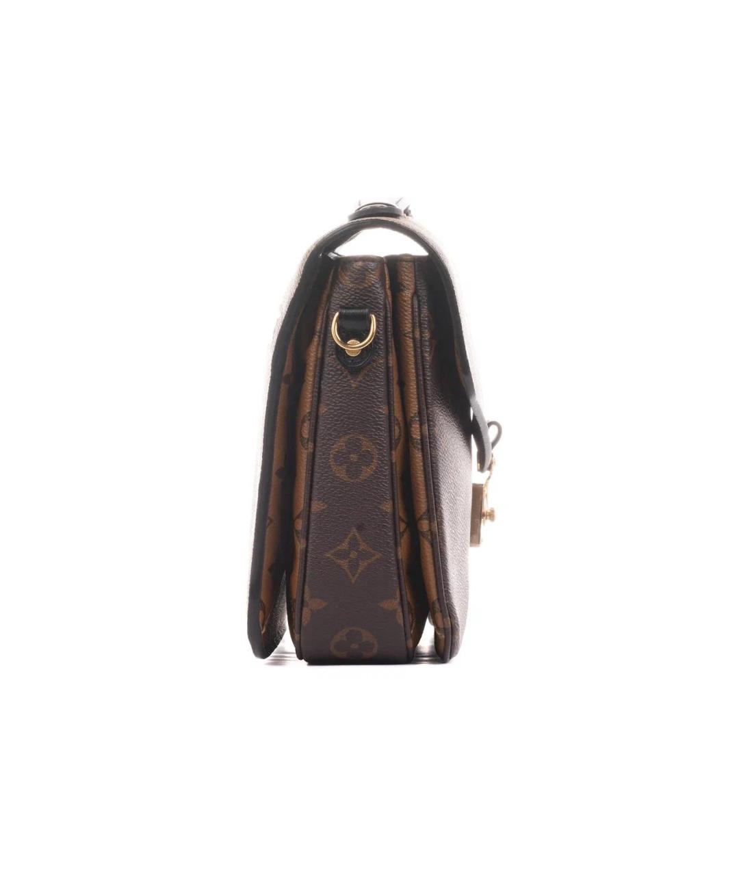 LOUIS VUITTON Коричневая кожаная сумка через плечо, фото 4