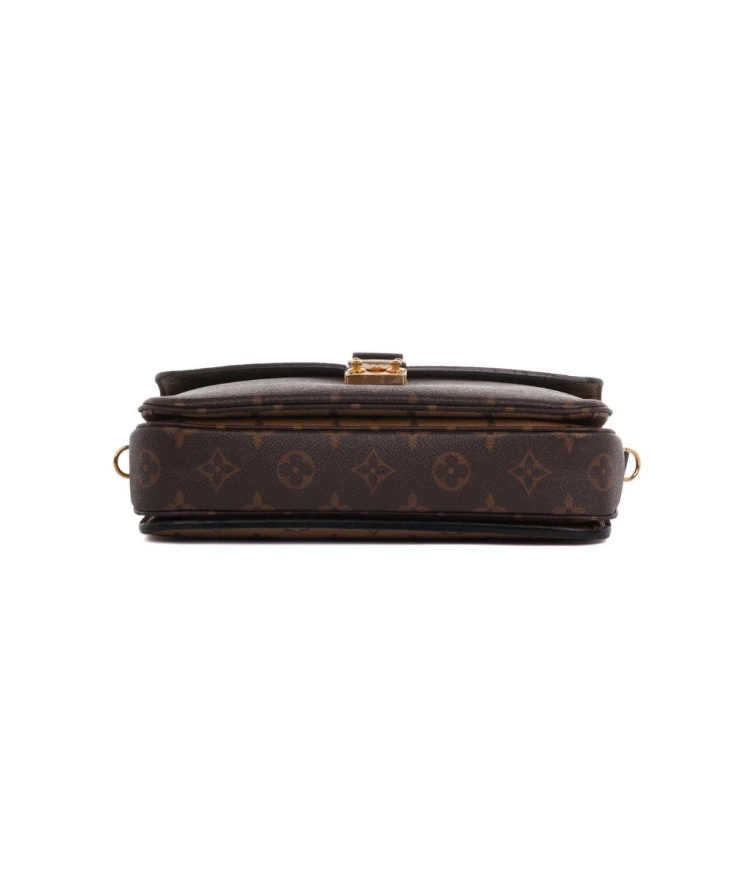 LOUIS VUITTON Коричневая кожаная сумка через плечо, фото 7