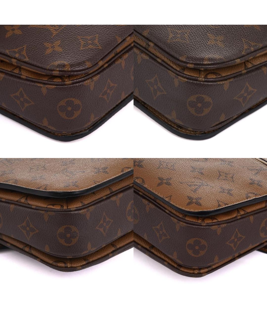 LOUIS VUITTON Коричневая кожаная сумка через плечо, фото 8