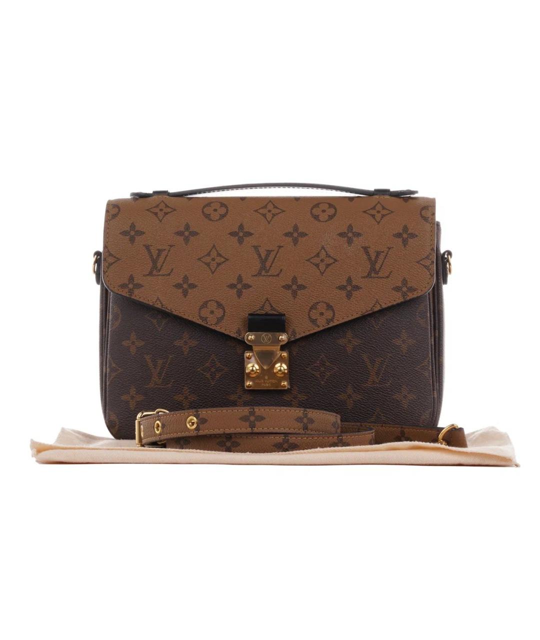LOUIS VUITTON Коричневая кожаная сумка через плечо, фото 2