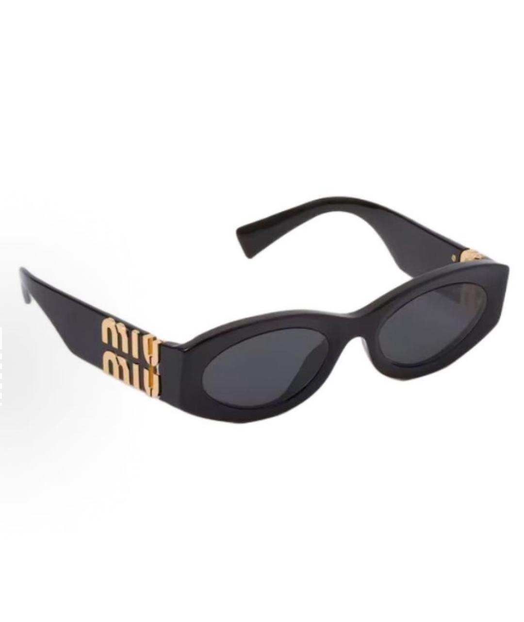 MIU MIU Черные пластиковые солнцезащитные очки, фото 2
