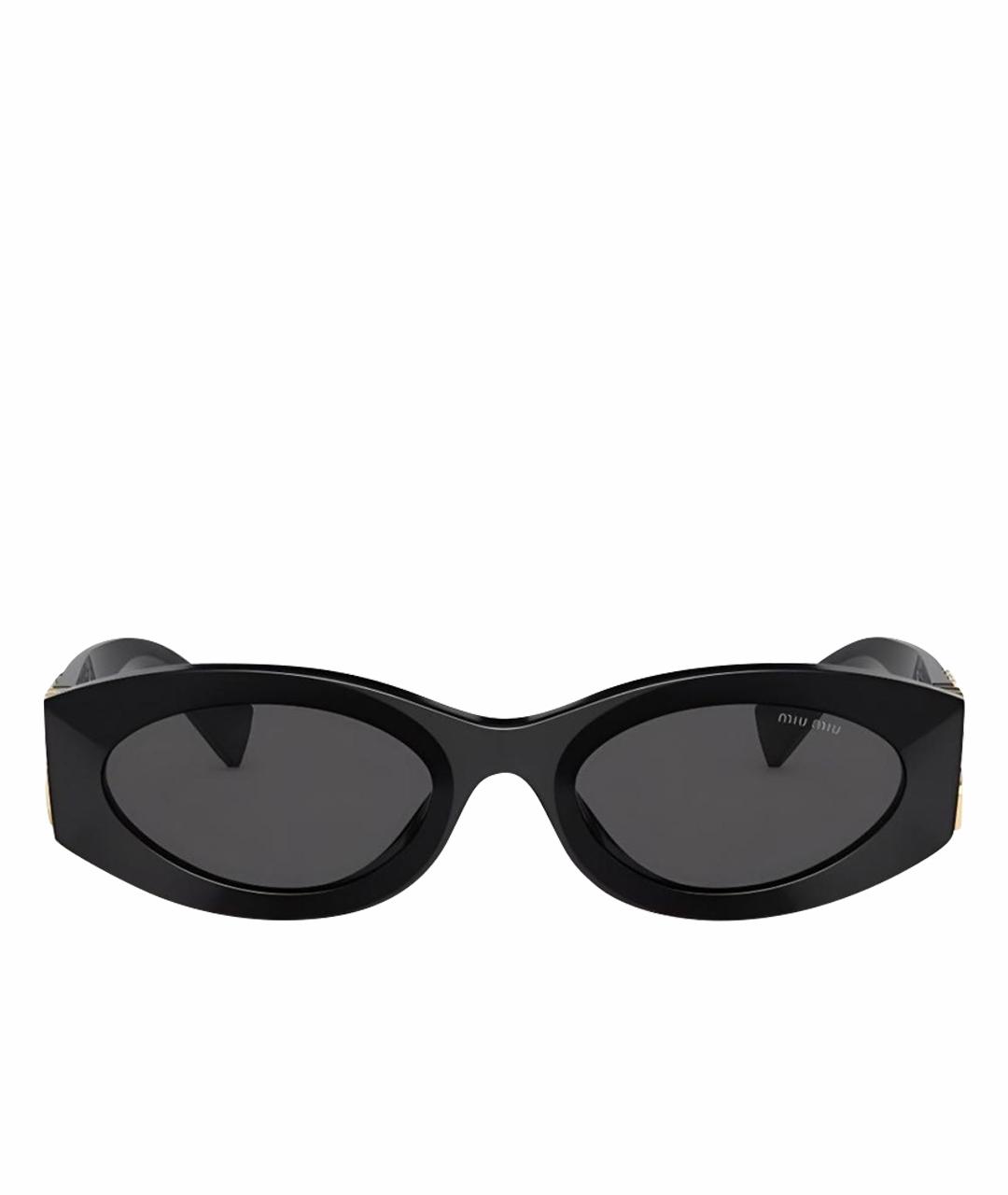 MIU MIU Черные пластиковые солнцезащитные очки, фото 1
