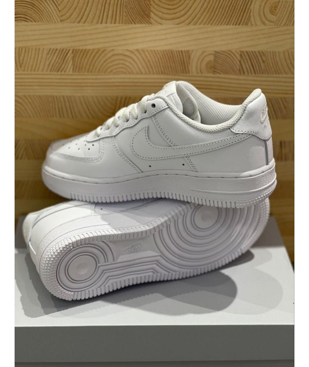NIKE Белые низкие кроссовки / кеды из искусственной кожи, фото 5