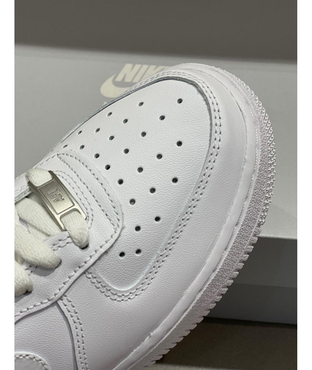 NIKE Белые низкие кроссовки / кеды из искусственной кожи, фото 4