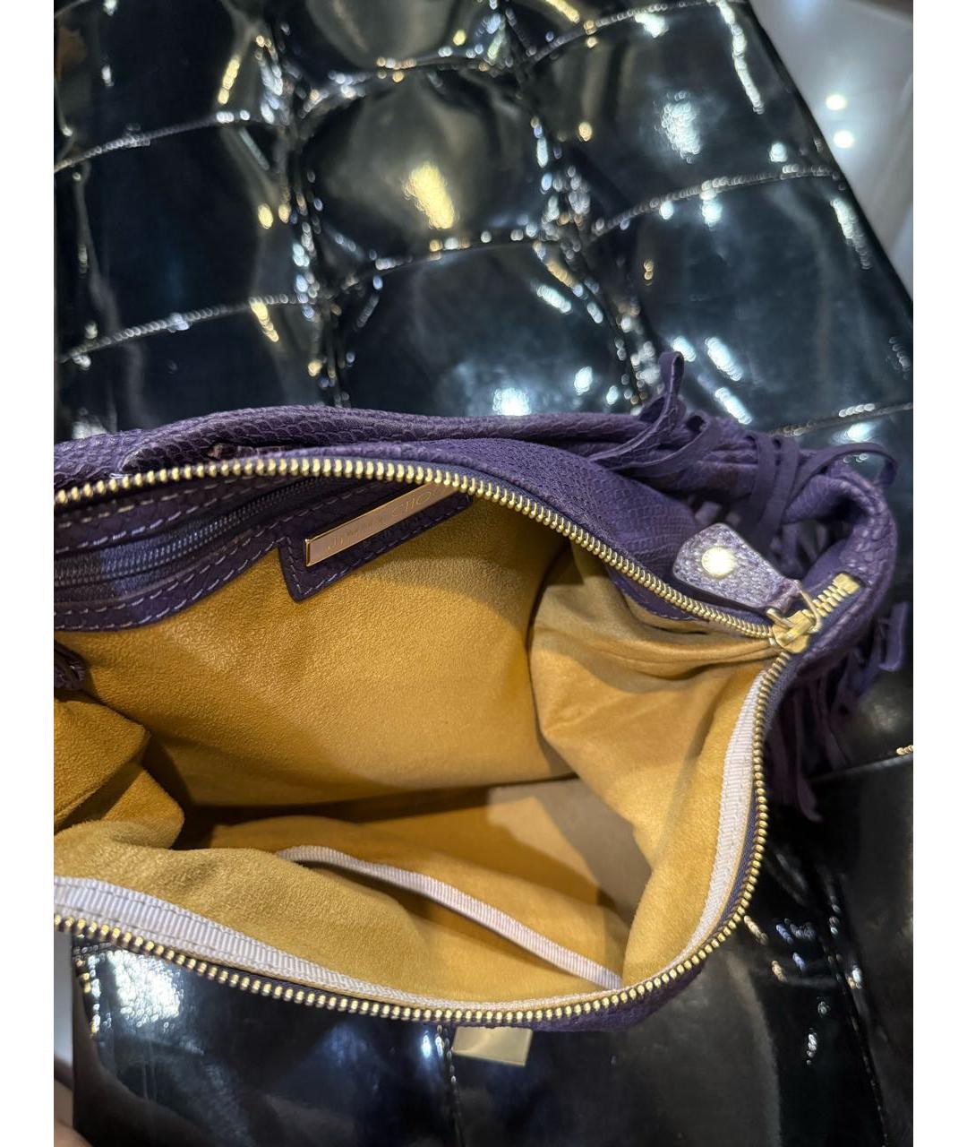 JIMMY CHOO Фиолетовая замшевая сумка с короткими ручками, фото 6