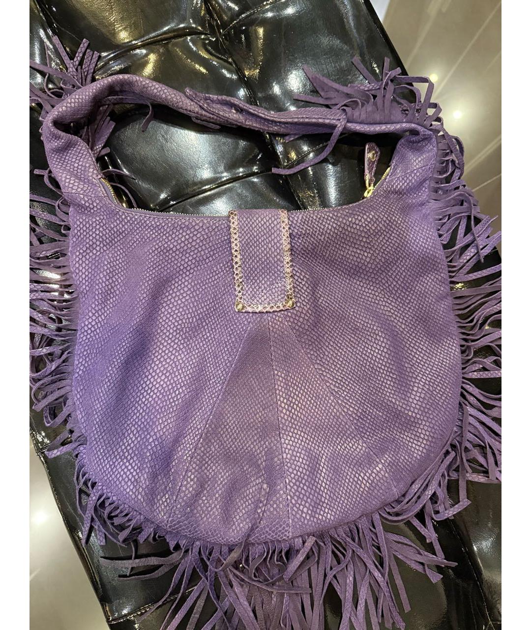 JIMMY CHOO Фиолетовая замшевая сумка с короткими ручками, фото 2